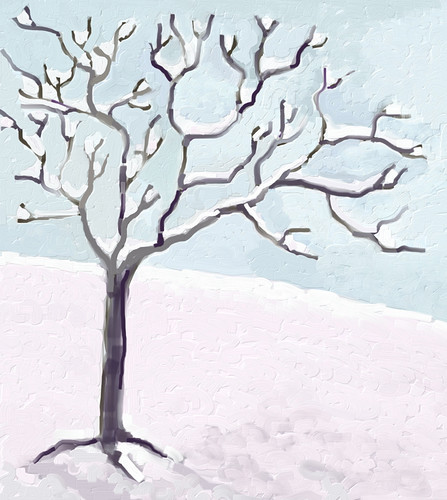 Snow and Tree (Digital Impasto) Day 2 by randubnick