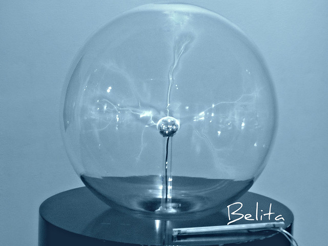 optical fibre in a glass globe