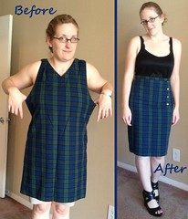 Plaid Pencil Skirt Before & After