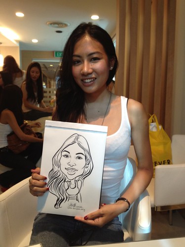 caricature live sketching for Orchard Scotts Dental for Miss Universe Singapore - 6