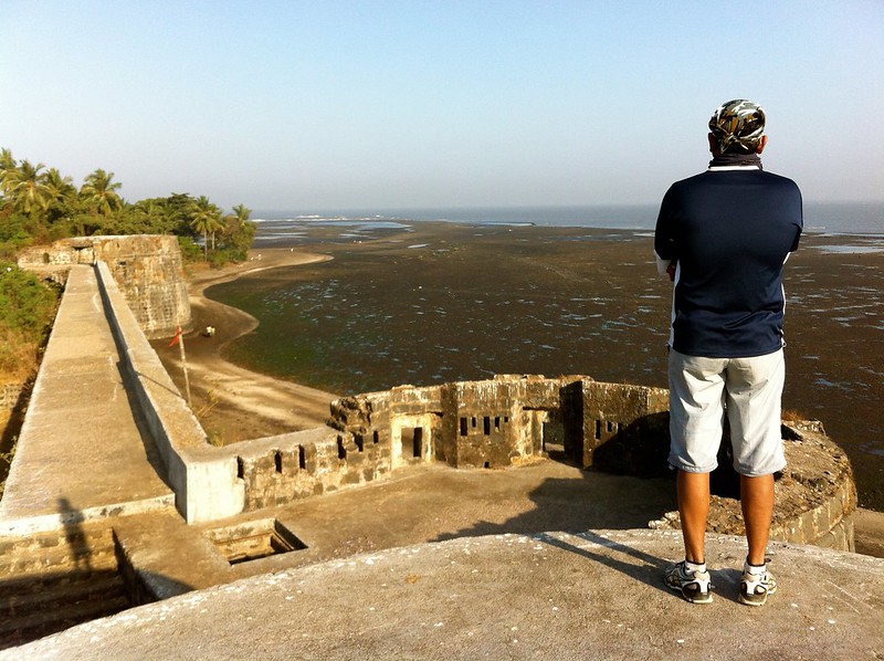 Enjoying the view at Arnala fort
