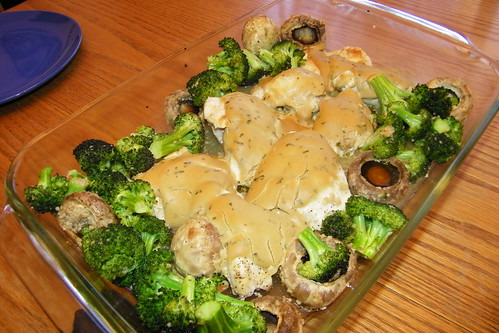 Mustard Chicken with Broccoli and Mushrooms
