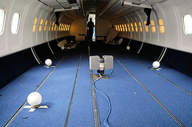 Aircraft interior laser scanning