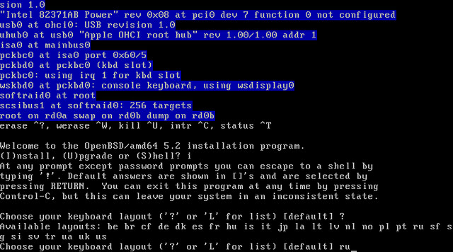 Выбор языка в OpenBSD 5.2