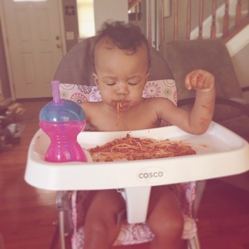 First time eating spaghetti!! Yum!! #PicTapGo #hickstwins cc: @happywife_happylife