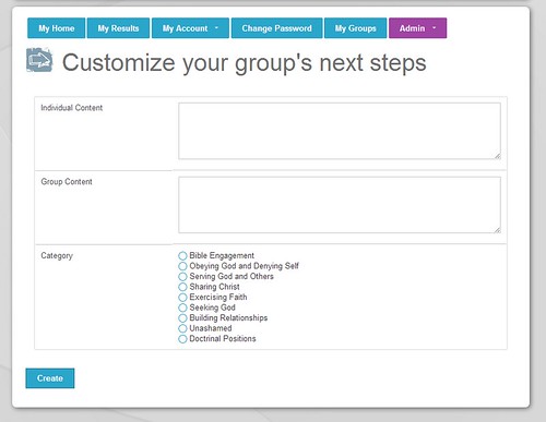 Category, customize your group's next steps, transformational discipleship assessment, lifeway research