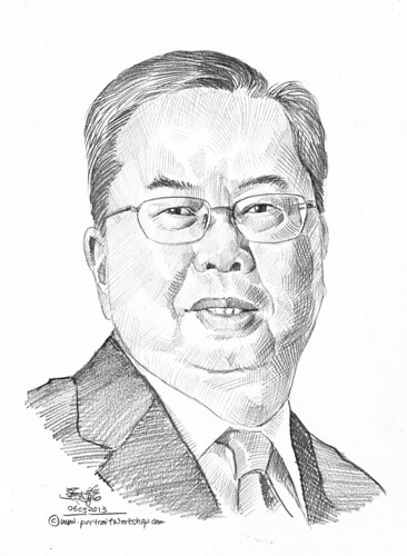 Pencil portrait for Chinese Swimming Club Michael Leong - 10