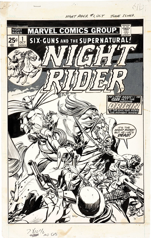 Gil Kane and Tom Palmer Night Rider #1 Cover Original Art (Marvel, 1974)