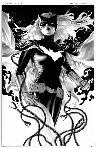 Batwoman 17 cover- black and white