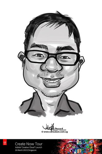 digital caricature for Adobe Create Now Tour - Eric Wei