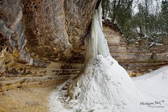 "Frozen in Time"  Munising Falls, Pictured Rocks National Lakseshore by Michigan Nut