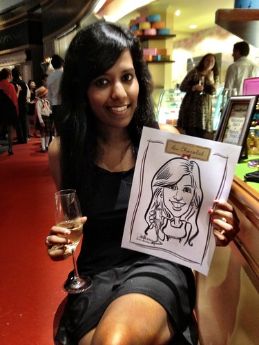 caricature live sketching for Au Chocolat Opening - 13