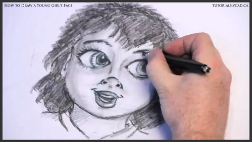 learn how to draw a young girls face 026