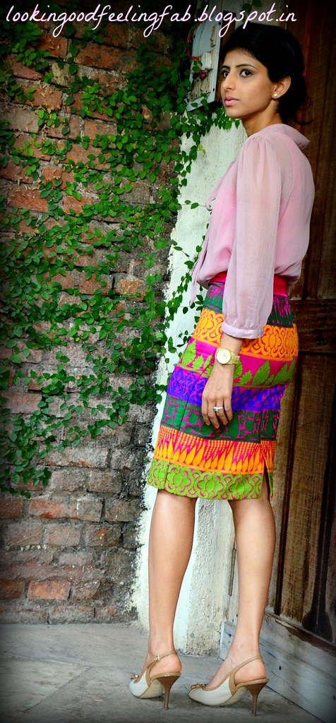 lakme fashion week 2013 outfit pink pencil skirt indian fashion blog