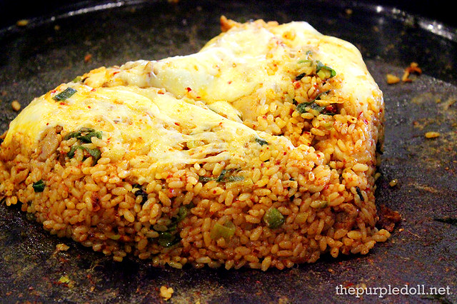 Yoogane's Marinated Chicken Galbi Fried Rice with Mozzarella