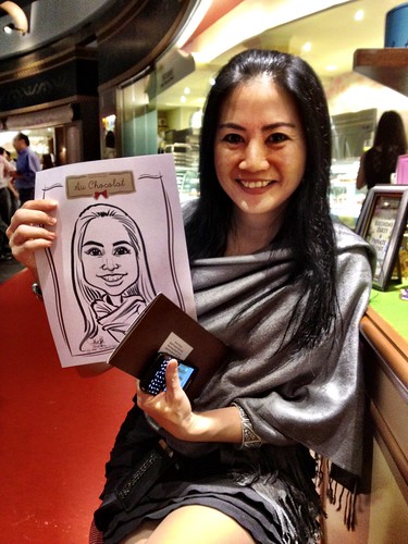 caricature live sketching for Au Chocolat Opening - 16