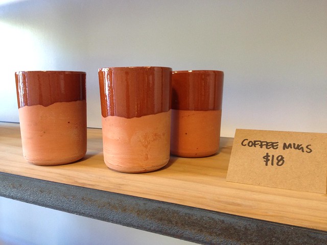 Terra cotta mugs at Cookbook - Echo Park