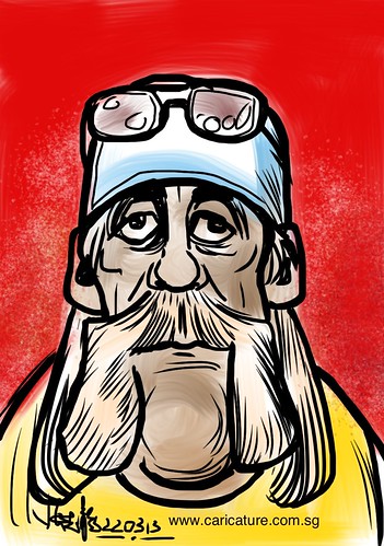 Hulk Hogan digital caricature sketch on iPad with Stabilo stylus