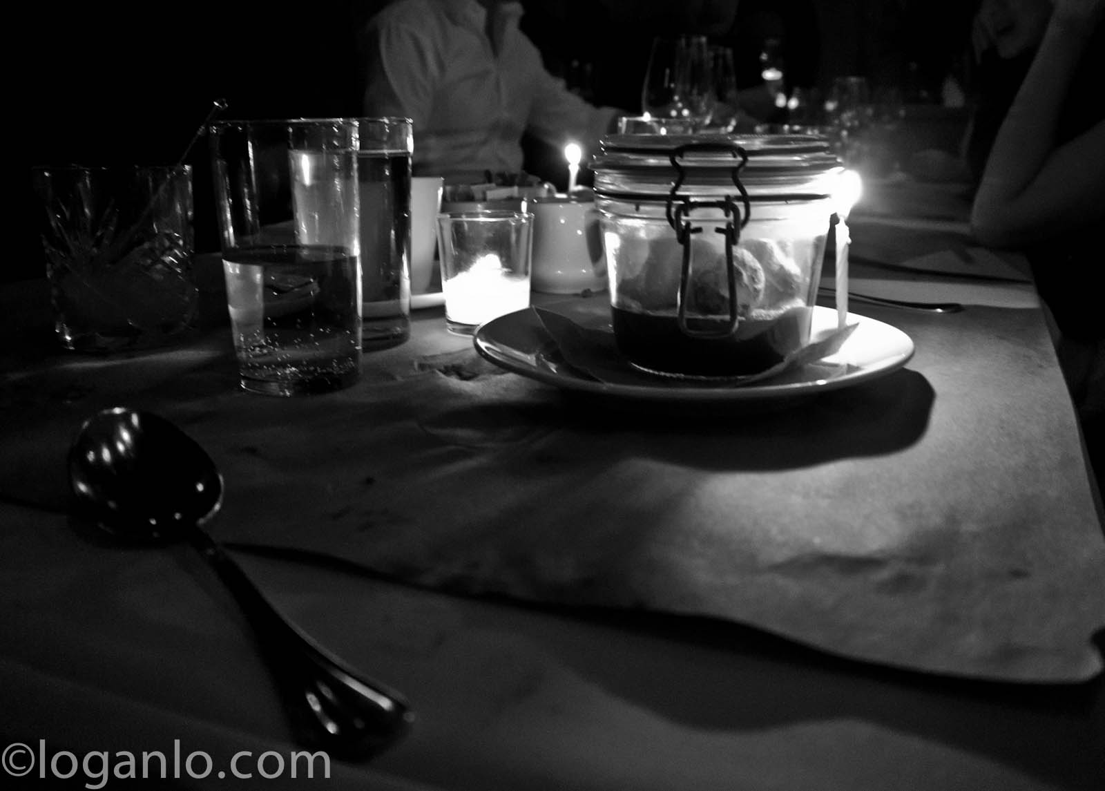 Black and white dinner setting