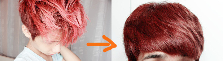 before and after henna dye hair colour