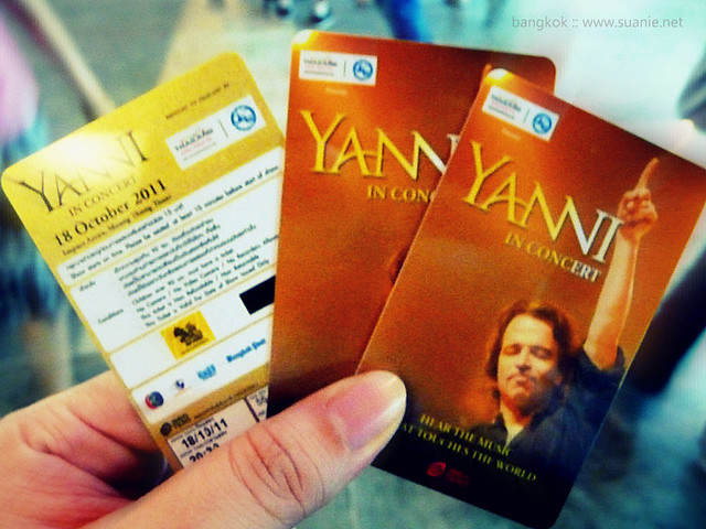 Bangkok Oct 2011 - Yanni tickets