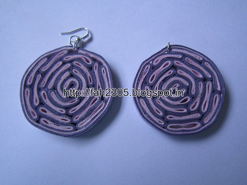 Handmade Jewelry - Paper Quilling Disk Earrings (Bacteria Style) (1) by fah2305