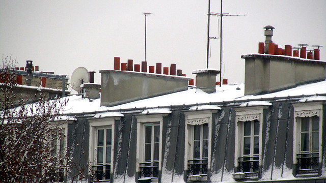 Snow-covered rooftop