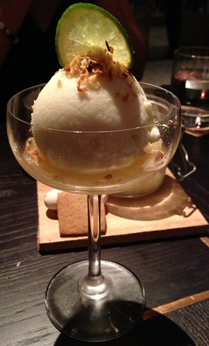 The Pelican - Pina Colada Sherbet with pineapple jam & toasted coconut