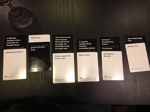 My winning Cards Against Humanity cards @cah