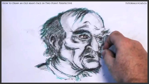 learn how to draw an old man's face in two point perspective 041