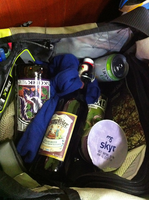 The haul: three beers and one skyr