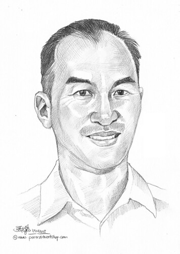 Pencil portrait for Chinese Swimming Club Richard Choo - 26