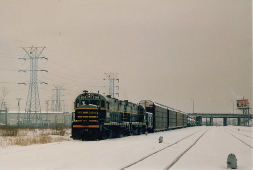 Eastbound Belt Railway of Chicago transfer train departing from Clearing Yard.  Chicago Illinois.  January 1987. by Eddie from Chicago
