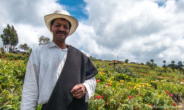 Don Joaquin, another award-winning silletero, in his garden