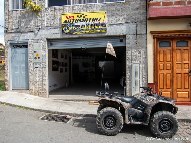 Outside the office of Adventure Trails in Guarne