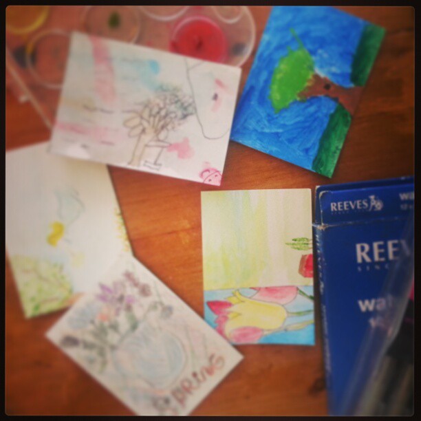 Spring Art Card Trade.  Want to join in with your kiddos? Check out tomorrow's blog post.