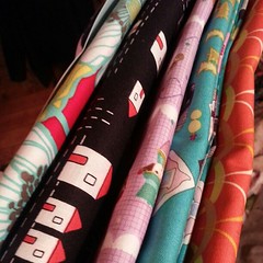 Fun fabrics in the mail. #sewmamasew #sewing #crafting