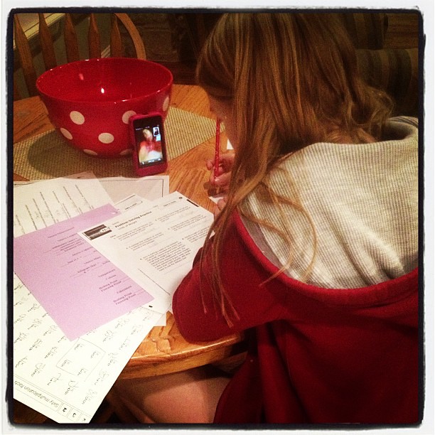 Homework with friends via FaceTime.   "Show me your work." "Ok let me point the camera at the page". #nothowididhomework