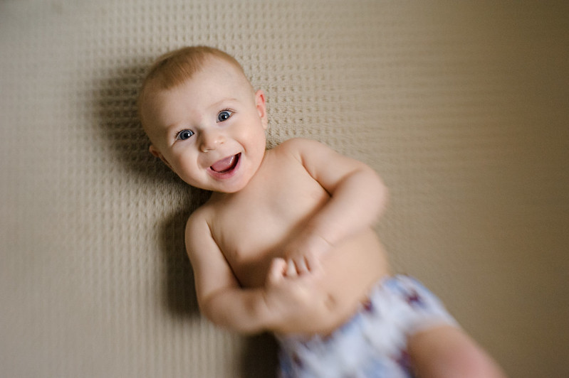 happy baby with a lensbaby