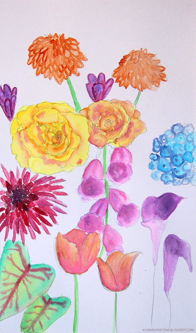 Watercolour Bliss - An experiment with flowers
