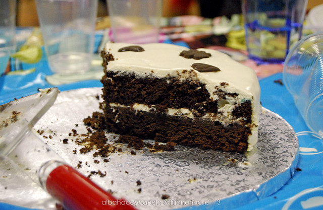 Chocolate cake with cream cheese 
frosting