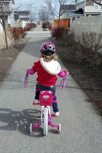 Lil's first ride on her Big Girl Bike