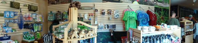 Panoramic view of the gift shop area in the Visitor Center