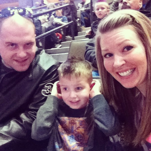 Carson's Mommy and Daddy day is in effect. Monster trucks!!!!! (Pre-earplugs)