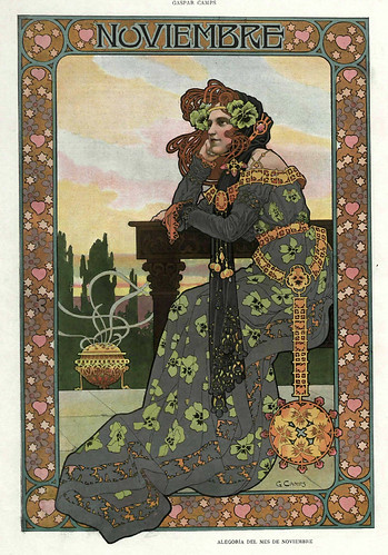 011-Alegoria del mes de Noviembre- Gaspar Camps-Revista Álbum Salón-Enero de 1901 -Hemeroteca de la Biblioteca Nacional de España