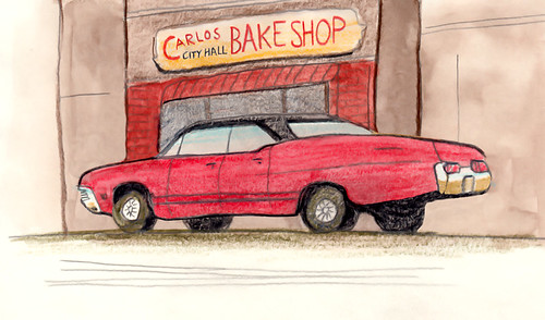 The Impala in front of Carlo's Bake Shop