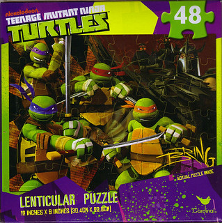 CARDINAL :: Nickelodeon TEENAGE MUTANT NINJA TURTLES - 48 Piece Lenticular Puzzle ..box ii (( 2012 ))