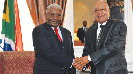 Mozambique President Armando Guebuza with President Jacob Zuma of South Africa. Guebuza has dismissed western imperialist claims that BRICS will colonize Africa. by Pan-African News Wire File Photos