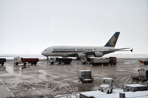 An A380 at CDG