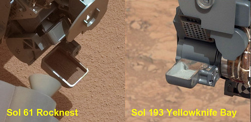 CURIOSITY sol 61 and sol 193 - scoop comparison